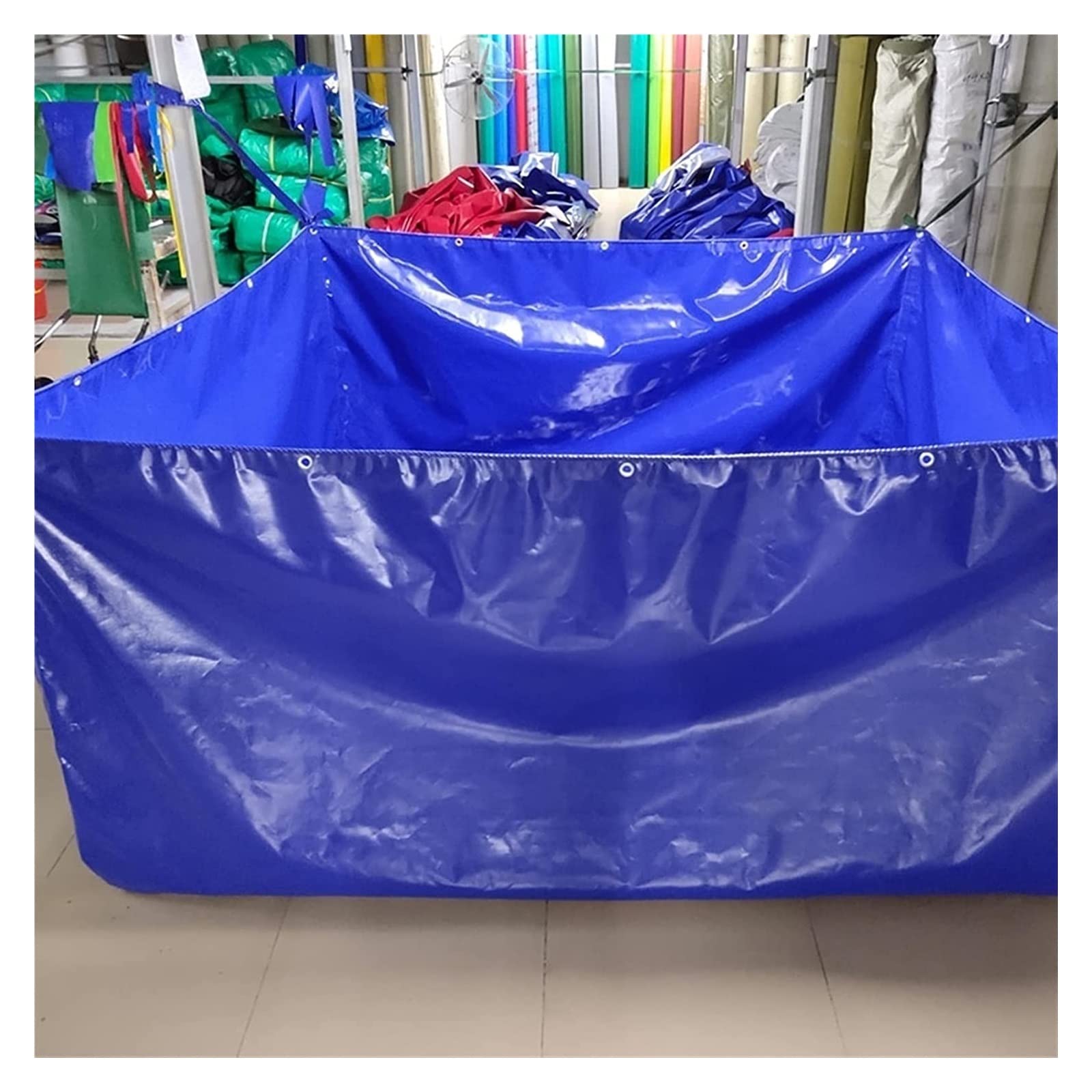 Aquariumzwembad, PVC Canvas Vijvers Met Afvoerklep, Tijdelijke Opslagtank  Voor Zoutwatervissen, 0,5 Mm Zeildoek, Wateropslagzwembad Voor Koivissen En  Schildpadden Zwemmen (0,6 X 1 X 0,5 M, image size:1600x1600