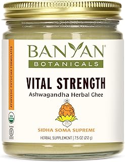 Banyan Botanicals Vital Strength - Organic Herbal Ghee with Ashwagandha & Ayurvedic Herbs – Natural Vitality Supplement & Men's Health Supplement* – 7.5 oz. – Non-GMO Sustainably Sourced Grass-Fed