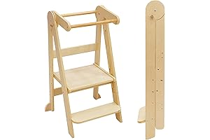 Learning Tower for Toddlers 1-6 Foldable Montessori Kitchen Helper Stool