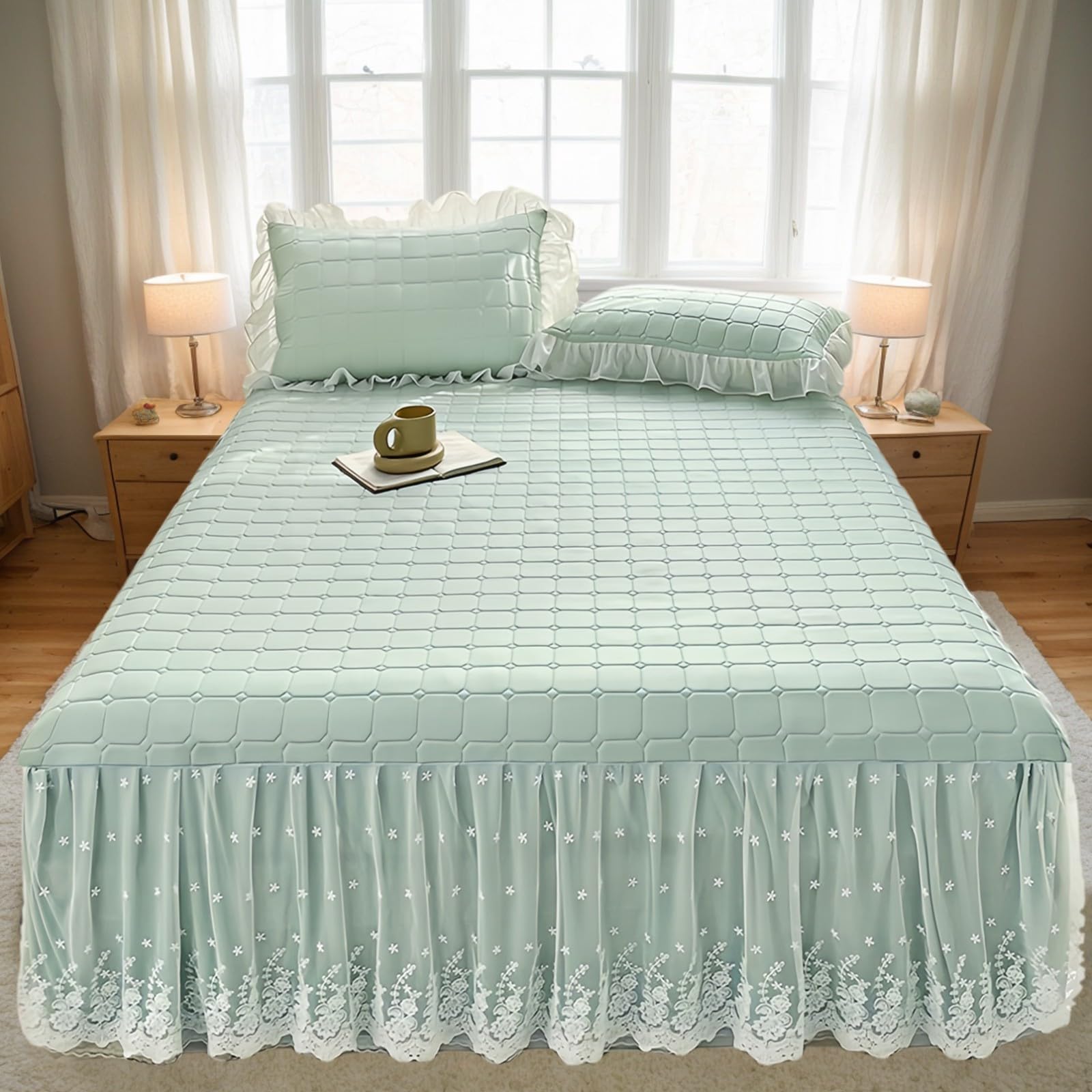 XHCTNN Betthusse 180x200 Beige Ruffle Bett Dekorationen Weiß Betthusse 160 X 200 Beige Betthusse 200x200 Beige Betthusse Boxspringbett 180x200