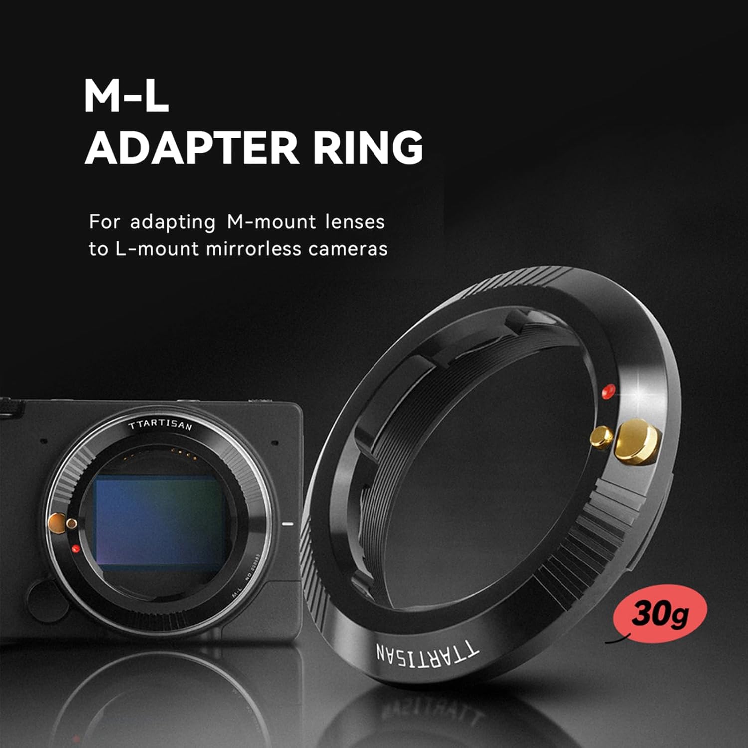 TTArtisan M Lens to L Mount Lens Adapter Converter Ring Compatible with T TL SL CL TL2 S1 S1M S1R S1RM S1H S1K S5 S5K S5C Cameras