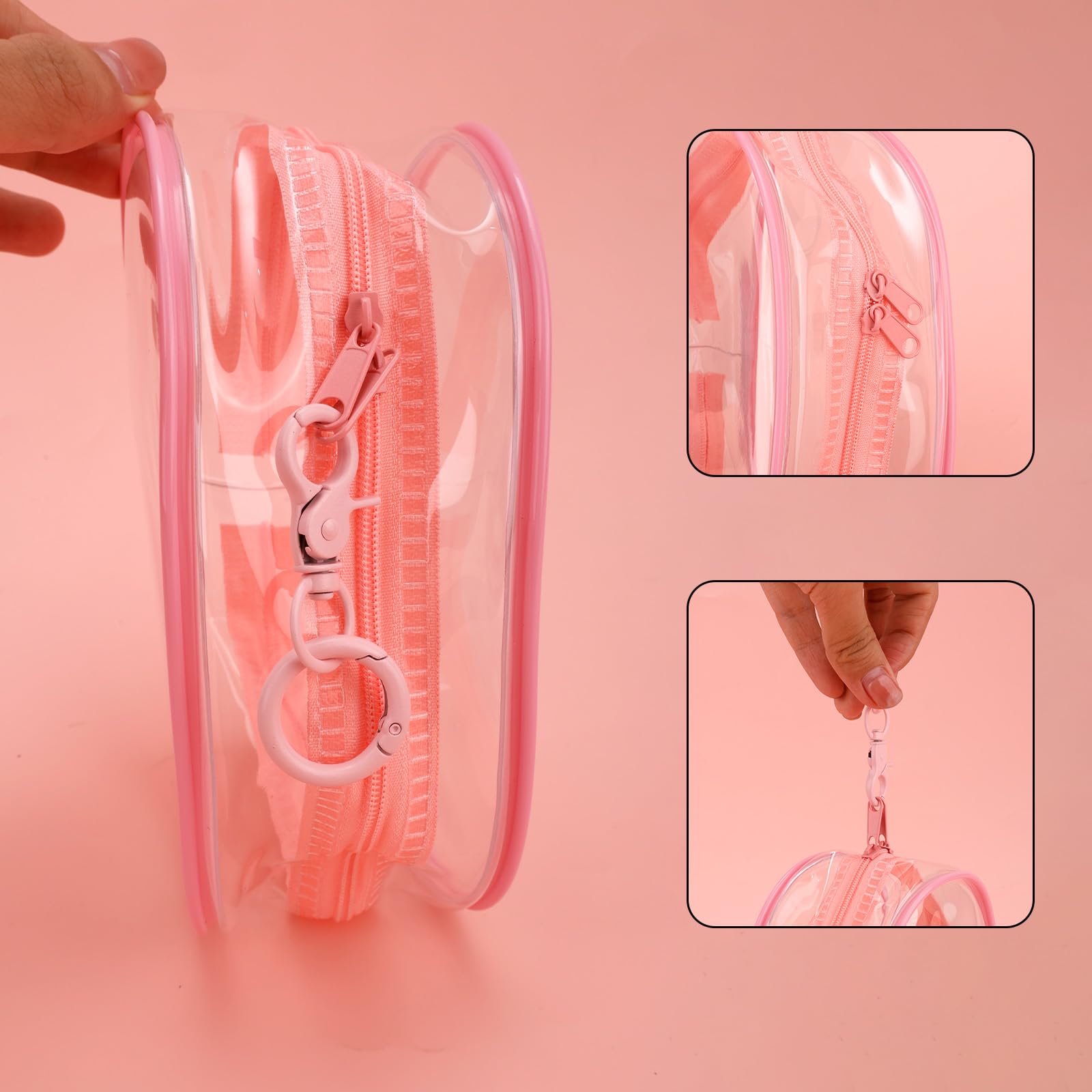 Display Bag for Dolls PVC Waterproof Clear Figure Display Case Cover Holder with Keychain - Image 4