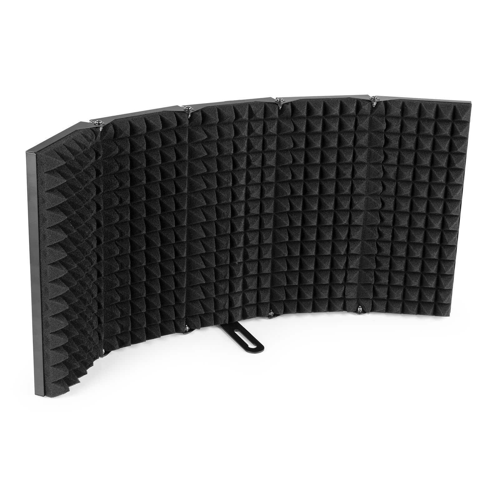Vonyx MRF30 - Panel acústico para micrófono, pantalla metálica de 5 paneles, paneles laterales ajustables y plegables, montaje en pie o mesa, ideal para su estudio de grabación