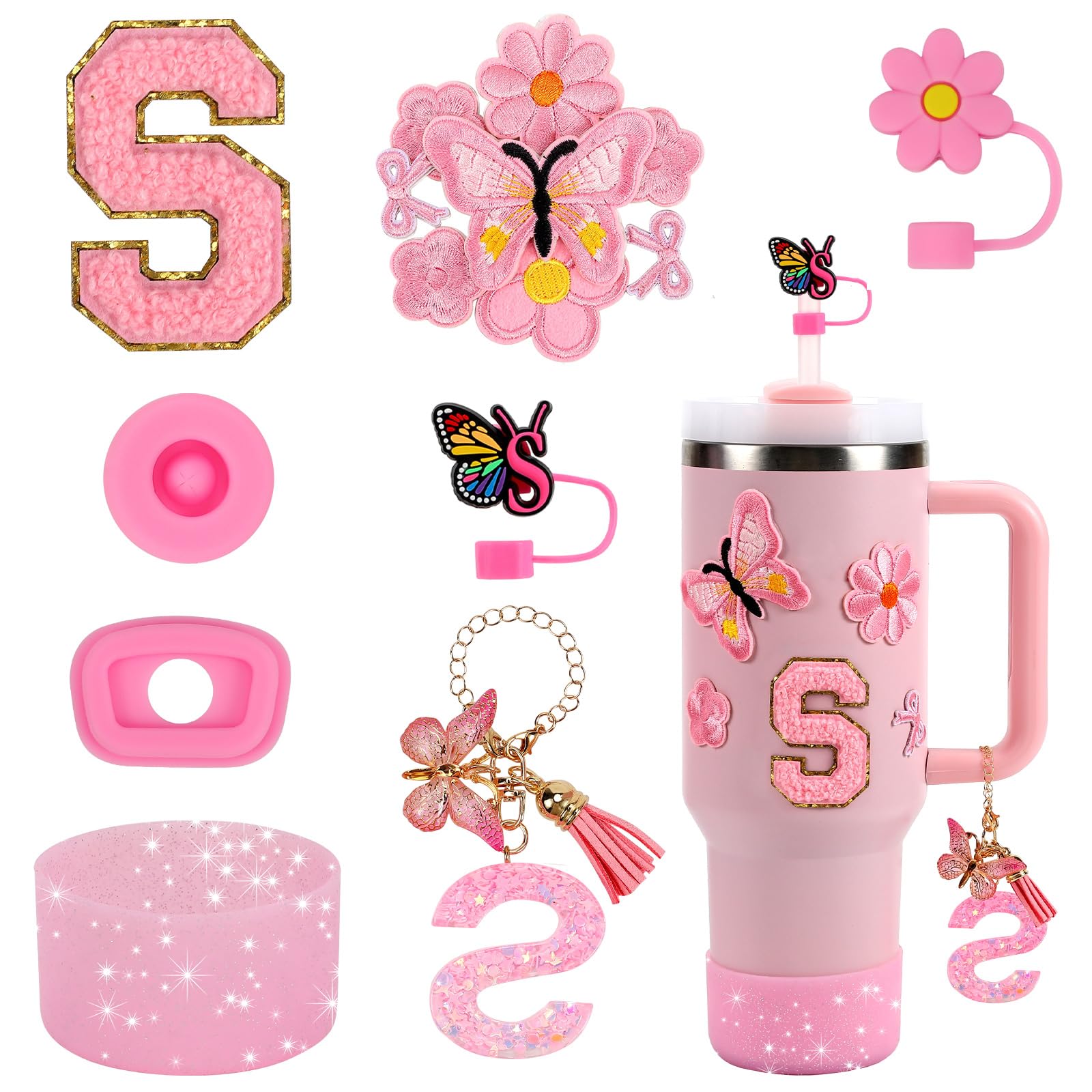 3tyto 15PCS Cup Accessories Set for Stanley Cup 30oz 40oz Tumbler with Handle, Including Silicone Straw Cover and Boot, Spill Proof Stopper, Stanley