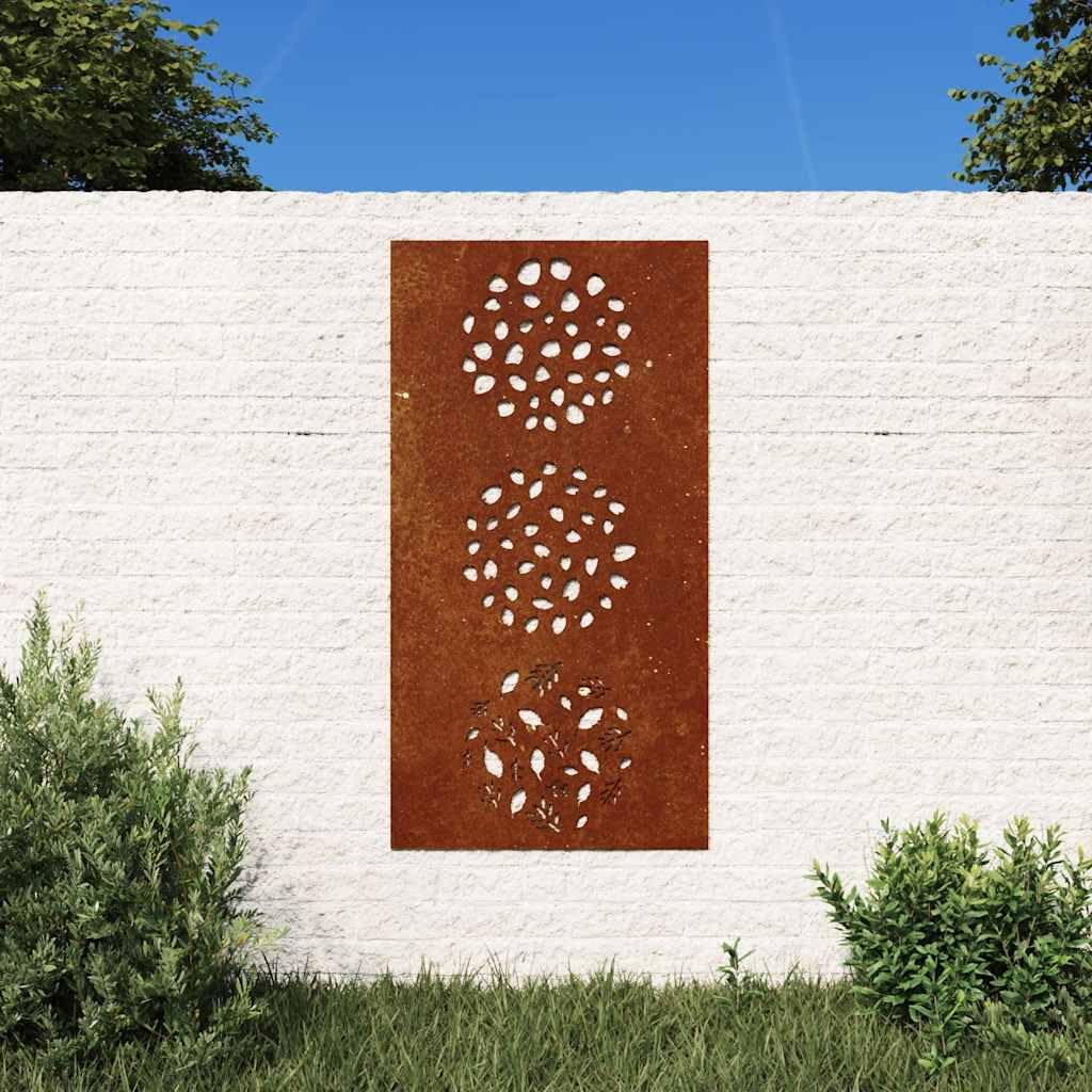 Décoration murale de jardin Corten feuille 105x55 cm pour extérieur et salon