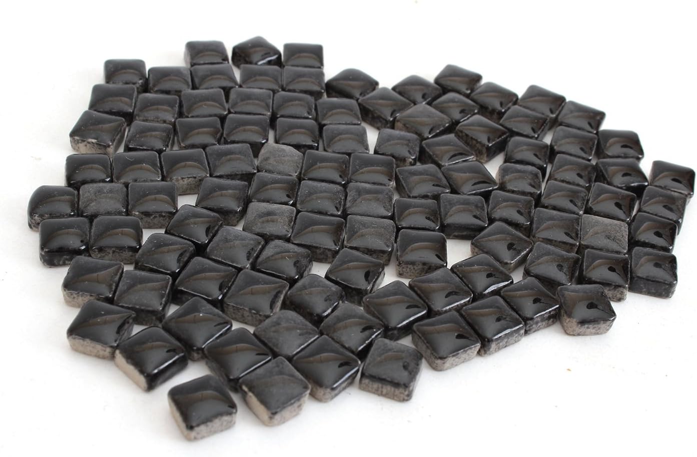 Milltown Merchants 4/10 Inch (10 mm) Black Ceramic Mini Mosaic Tile, 3 Pound (48 oz) Bulk Assortment of Mosaic Tiles