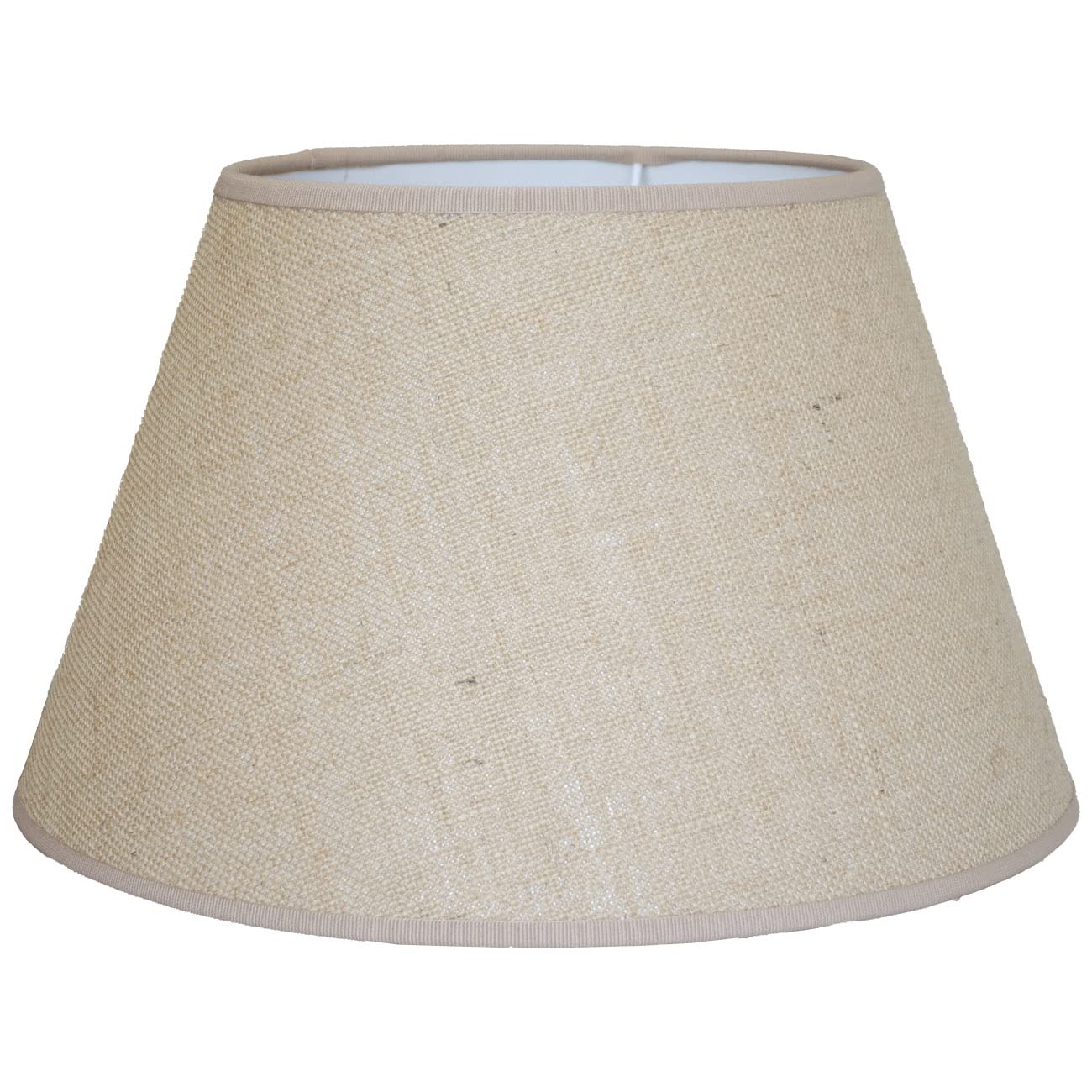 LUCECLASS | cappello paralume paraluce per lampada tondo nuovo in tessuto JUTA marrone chiaro stoffa fatto a mano Made in Italy cucito a mano (DIAM.45 ATTACCO E27)