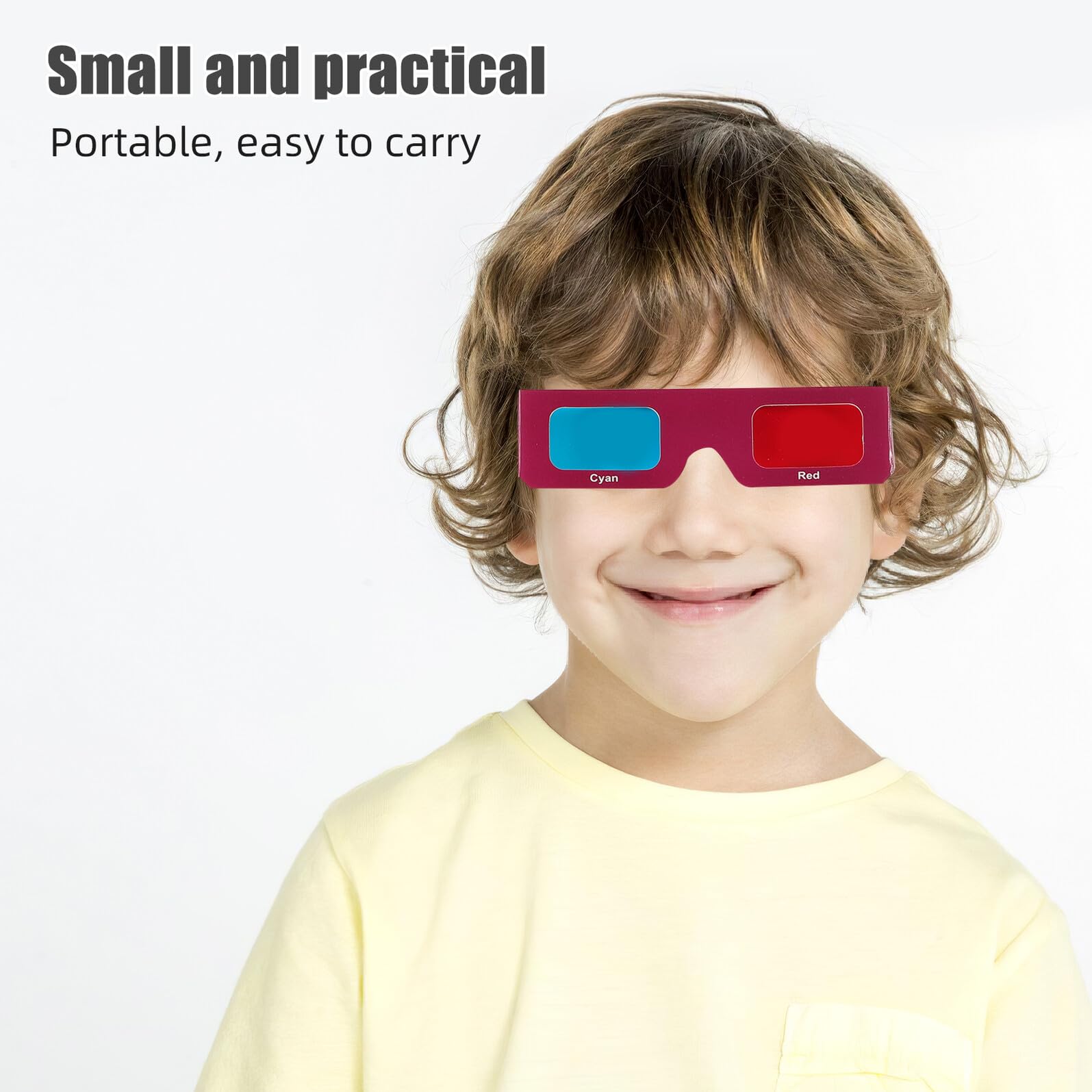 10 Occhiali 3D di Carta Rosso Blu Usa e Getta per Film TV e Computer Set di 10 Pezzi Leggeri per e Adulti Compatibili Visione 3D e Attività di Gruppo