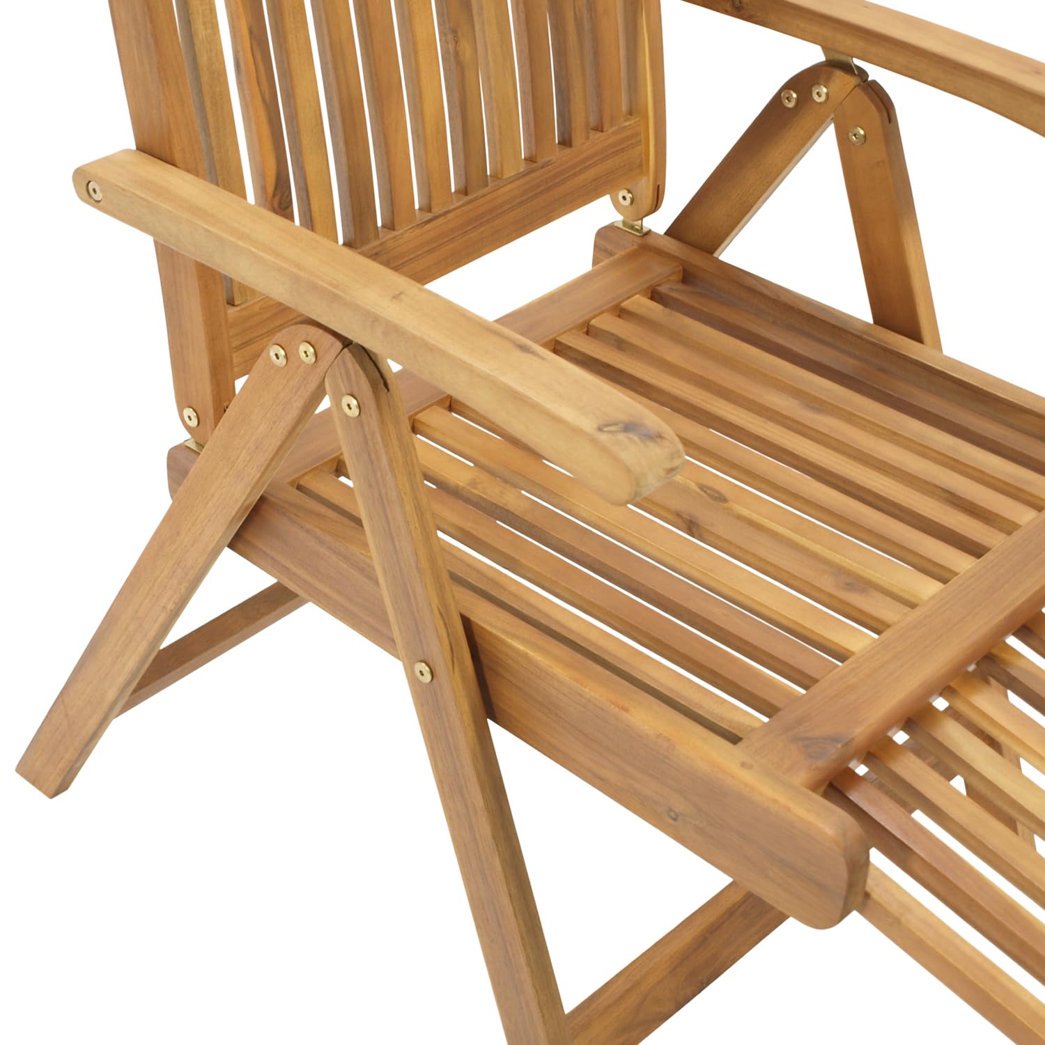 DEGAMO Klappessel Relaxsessel Maracana mit ausziehbarem Fußteil, klappbar, verstellbar und ausziehbar Akazienholz braun geölt, Outdoor