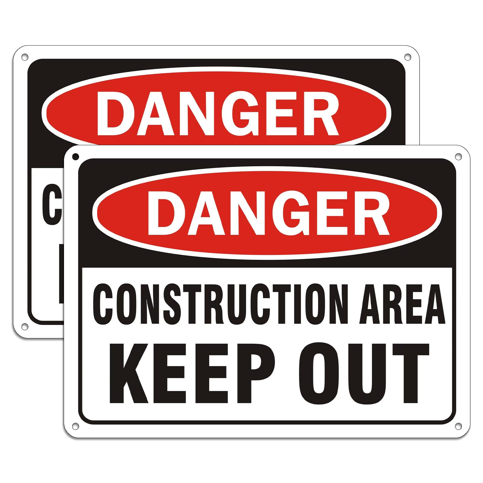 2 Pack Danger Keep Out Sign, 10"x 7" Rust Free Reflective Aluminum Metal Sign, Fade Resistant, Waterproof, Easy to Mount — Amazon image 8