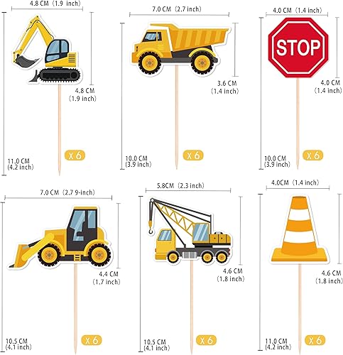 Miniatura 2 de 1 pieza de decoración de pastel de feliz cumpleaños, camión volquete, excavadora, tractor, fiesta, pastel, postre, decoración para temática de