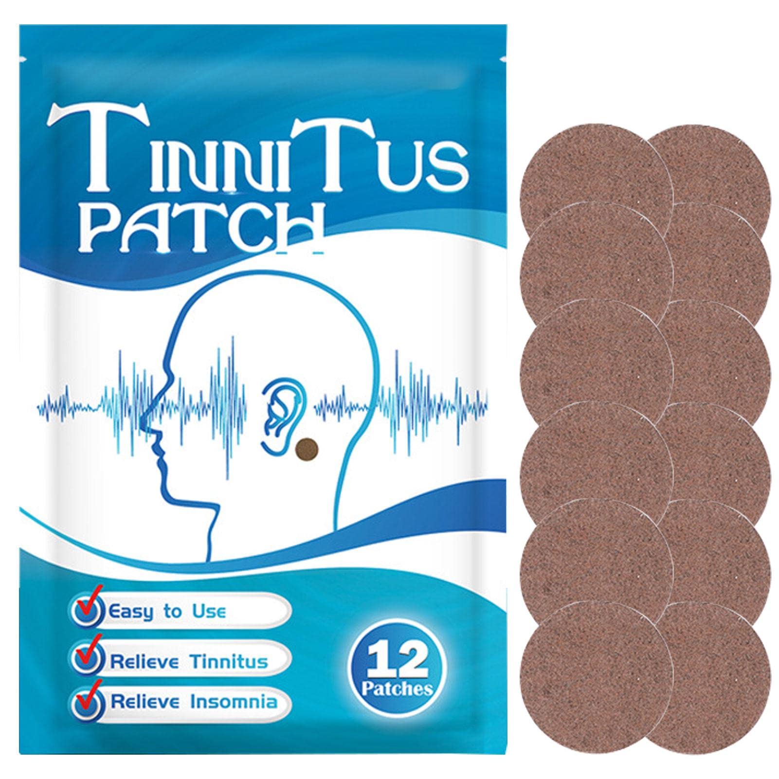 5 Cerotti per l'acufene | Patch per l'orecchio squillante | 12 Pezzi di Sollievo dall'acufene per Le Orecchie Che squillano per la Perdita 'Udito e Sollievo dall'orecchio, cerotti