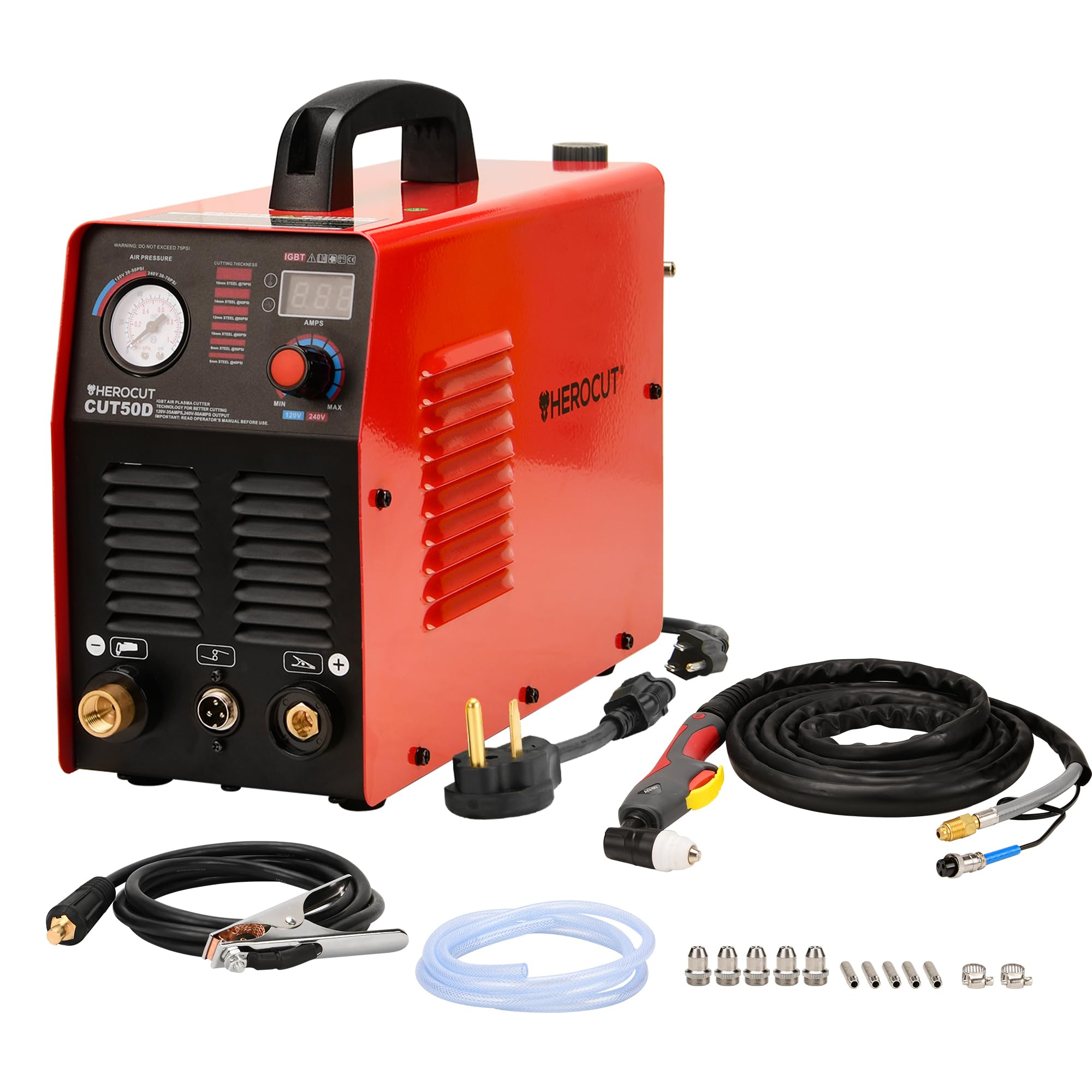 Plasma Cutter, CUT50D 50Amp HF 50/60Hz IGBT Inverter Air Plasma Cutting