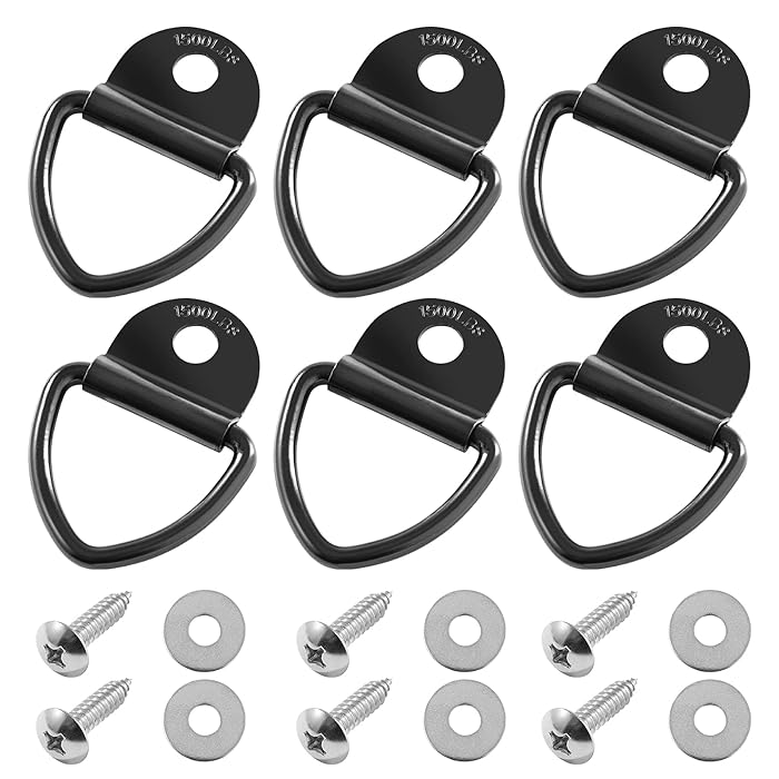Buy CZC AUTO 6 Pack V Ring Tie Down Anchors 1/4" Heavy Duty Steel Tie