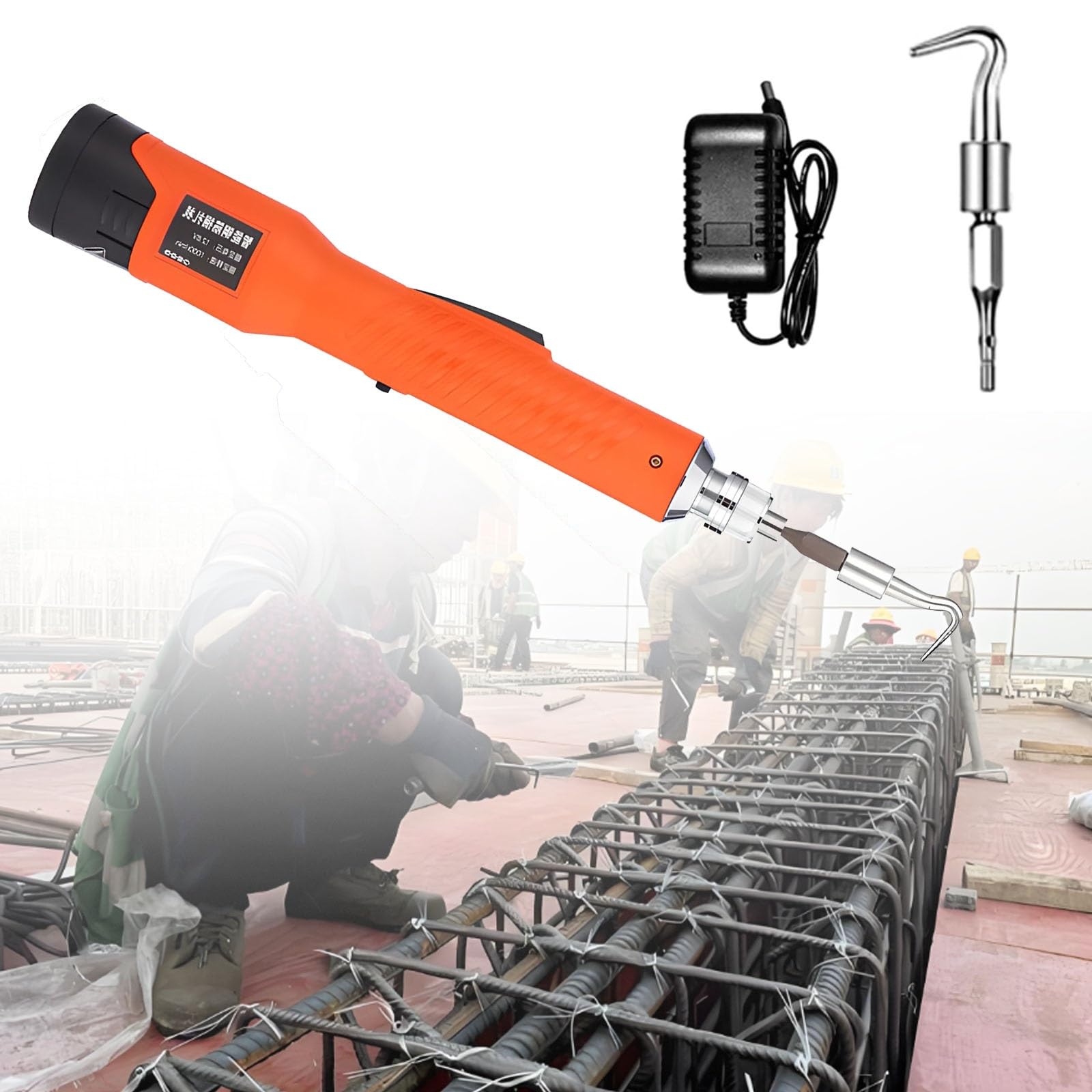 XCSCUK Electric Rebar Binding Machine, Automatic Handheld Tool, Cordless Battery-Powered for Construction and Industrial Use
