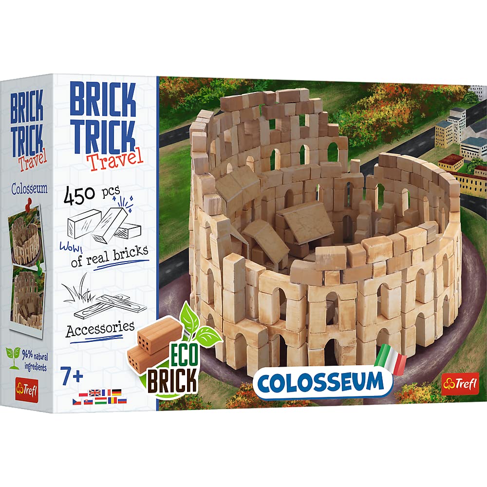 TrickTrefl - Brick Trick Travel: Colosseum - Bauen Mit Eko Bricks, 450 Bausteine, Wiederverwendbar, Kreativ-Set für Kinder Ab 7 Jahren, Duży