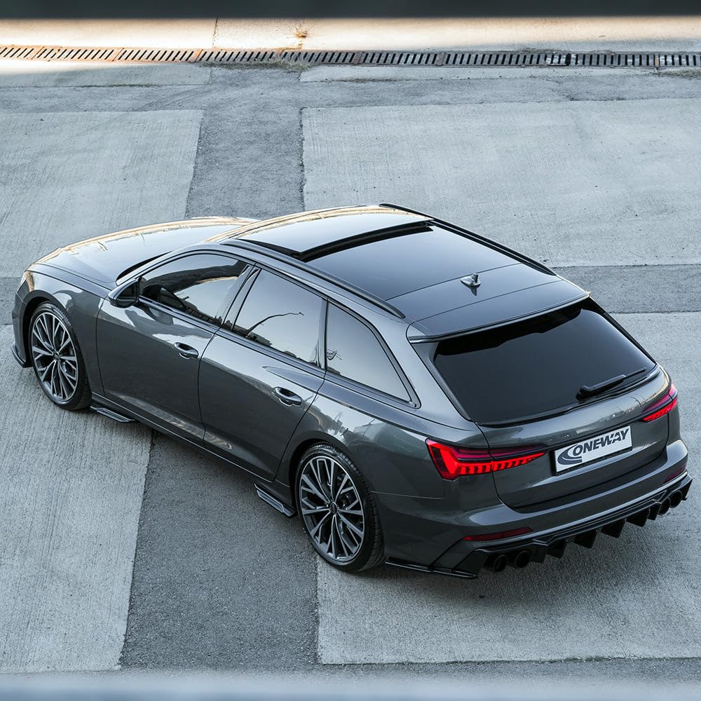 Oneway Set Minigonne Laterali compatibili con Audi A6 S-Line/S C8 (Sedan/Avant) 2018- - Nero lucido