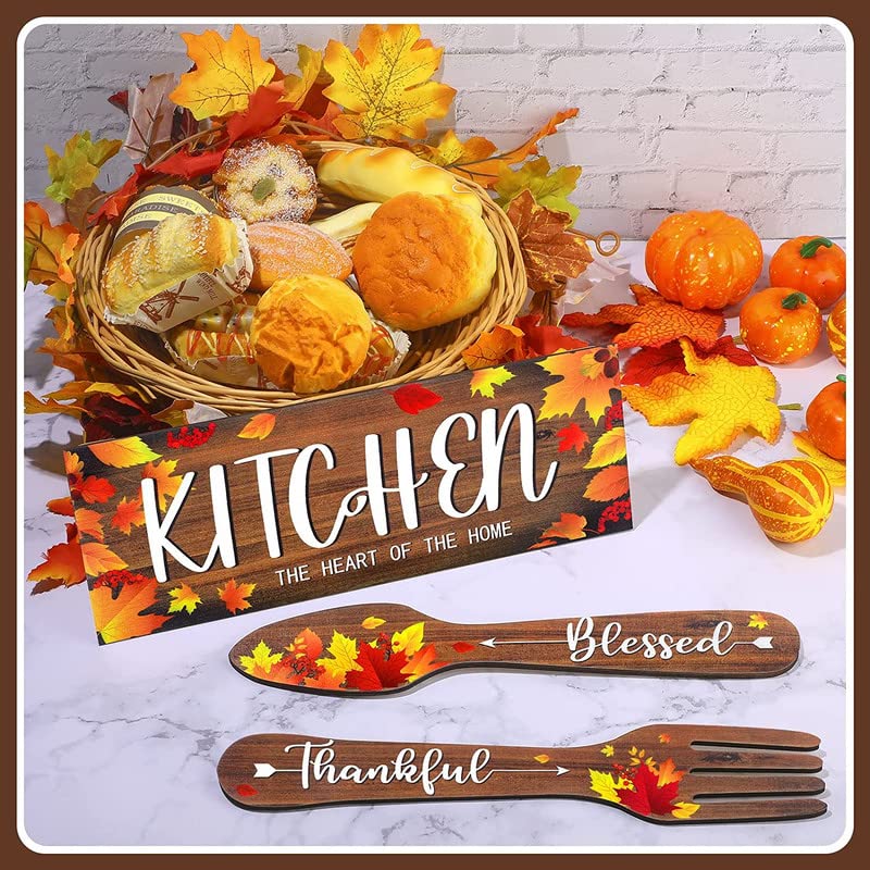Image of Proxoto Kitchen Design Wooden Wall Hanging | Wall Hanger for HomeDecor |Wall Art | Gifts | Office | Wooden Home Decor Items|Wall Decoration | Pack of 3 (Multicolor)