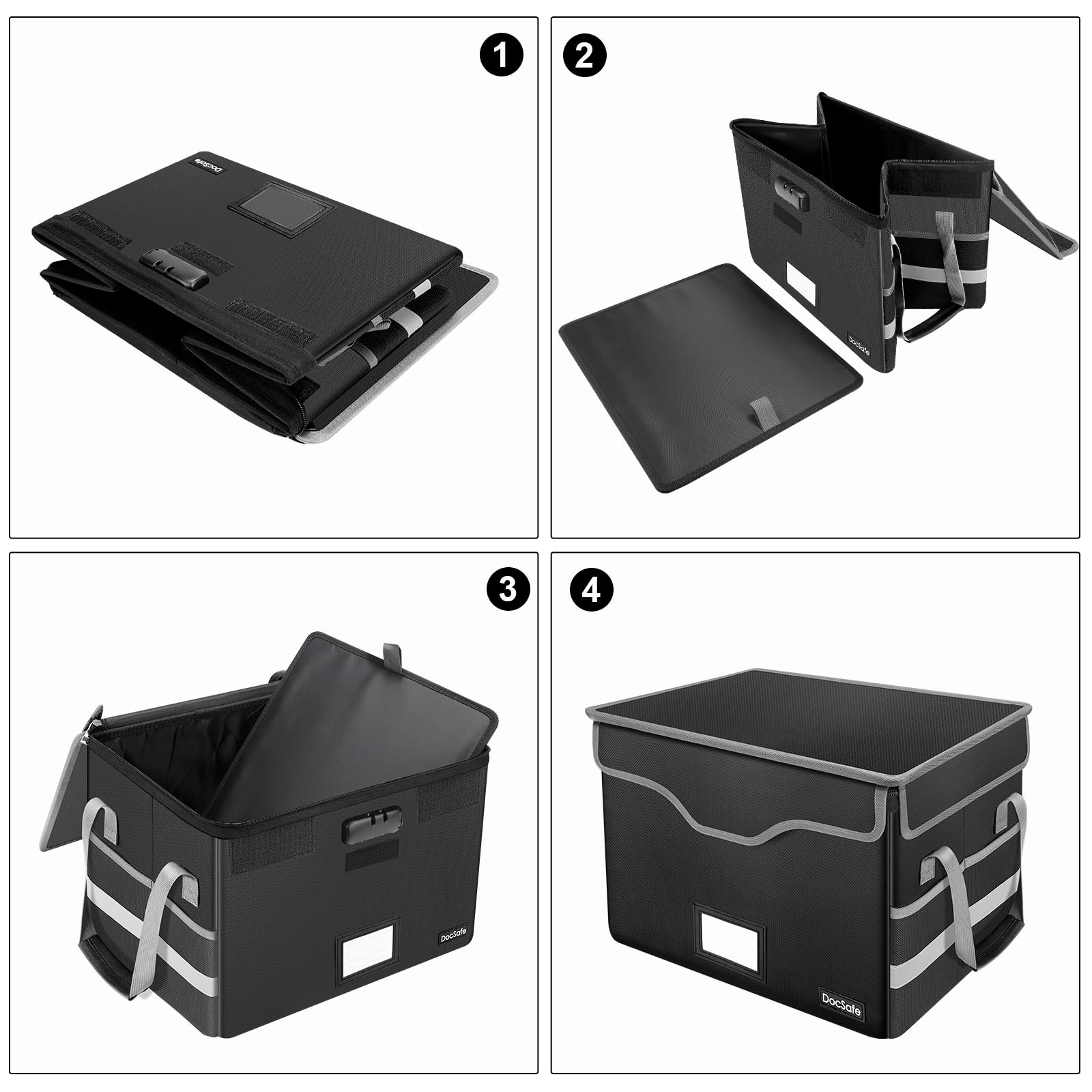 DSDCDJ Boîte à Documents Ignifuge Avec Serrure - Organisateur Portable 31,2 X 19,6 X 26,7 Cm