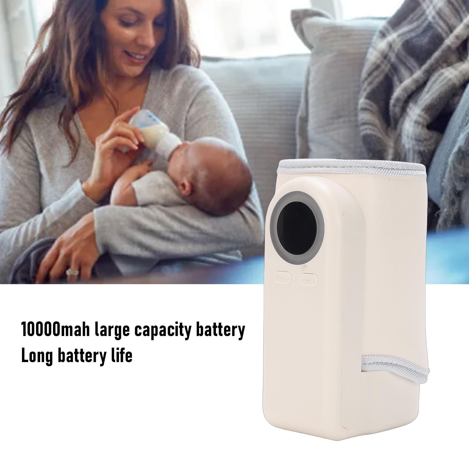 Generic Scaldabiberon Portatile, Riscaldamento Rapido Ricaricabile 2 Minuti 48 Ore di Controllo della Temperatura con Luce Notturna e Isolamento Termico per Viaggi a Casa e in Auto
