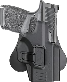 OWB Paddle Gun Holster for Springfield Hellcat 9mm Micro-Compact(with Optic), Adjustable Tactical Belt Holster, Quick Release - Right Handed