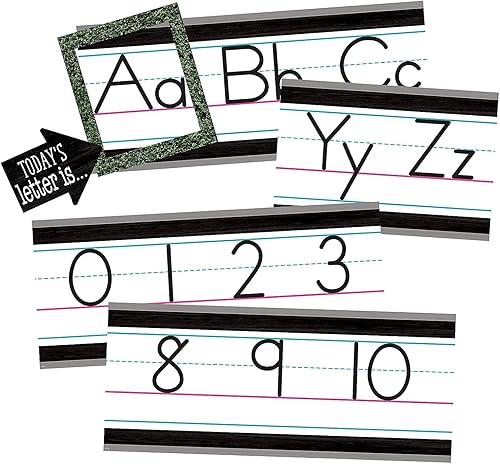 Teacher Created Resources Tablero de anuncios de línea del alfabeto de granja moderna (TCR8338)