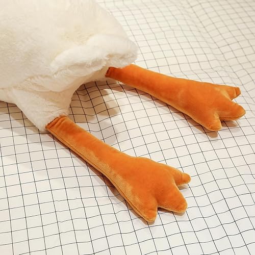 Miniatura 3 de YUCHNG Peluche grande de ganso blanco de 19.5 pulgadas, lindo peluche de ganso suave, almohada de felpa, regalo para niños o amigos