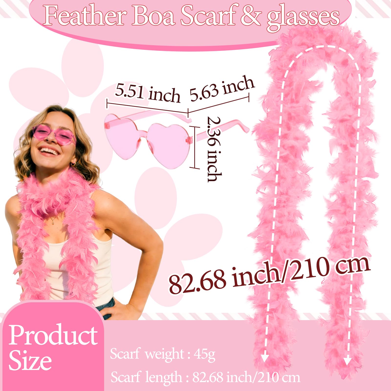 2Pcs Colorful Fancy Dress Feather Boa Set - Image 2