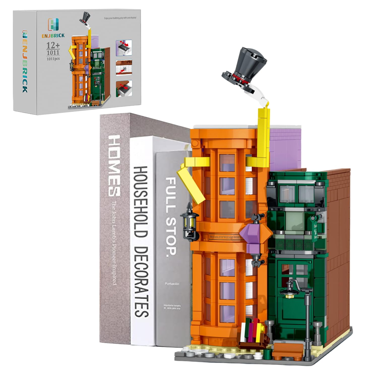 Book Nook Building Set Compatible with Lego for Adults,DIY Bookend Building Block Kit for Boys and Girls 8-14 Years Up,Home Decor Bookshelf 1101 pcs