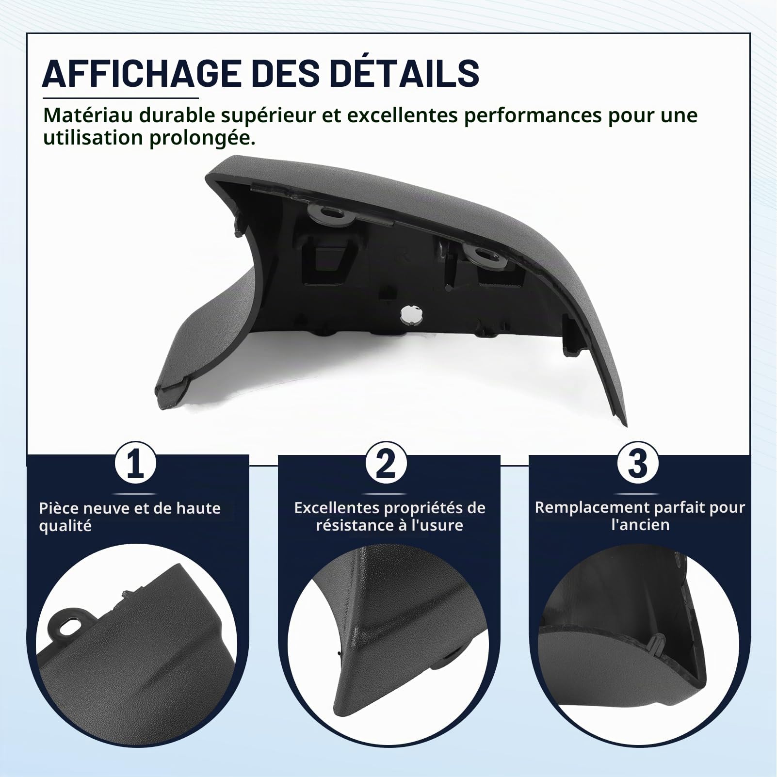 Paire Coques Inférieures Aile Rétroviseur Gauche Droite Compatible Vivaro 2014-2018, Trafic Van 2014-2022, Talento 2016-2020, NV300 2014-2021, Primamaster 2022