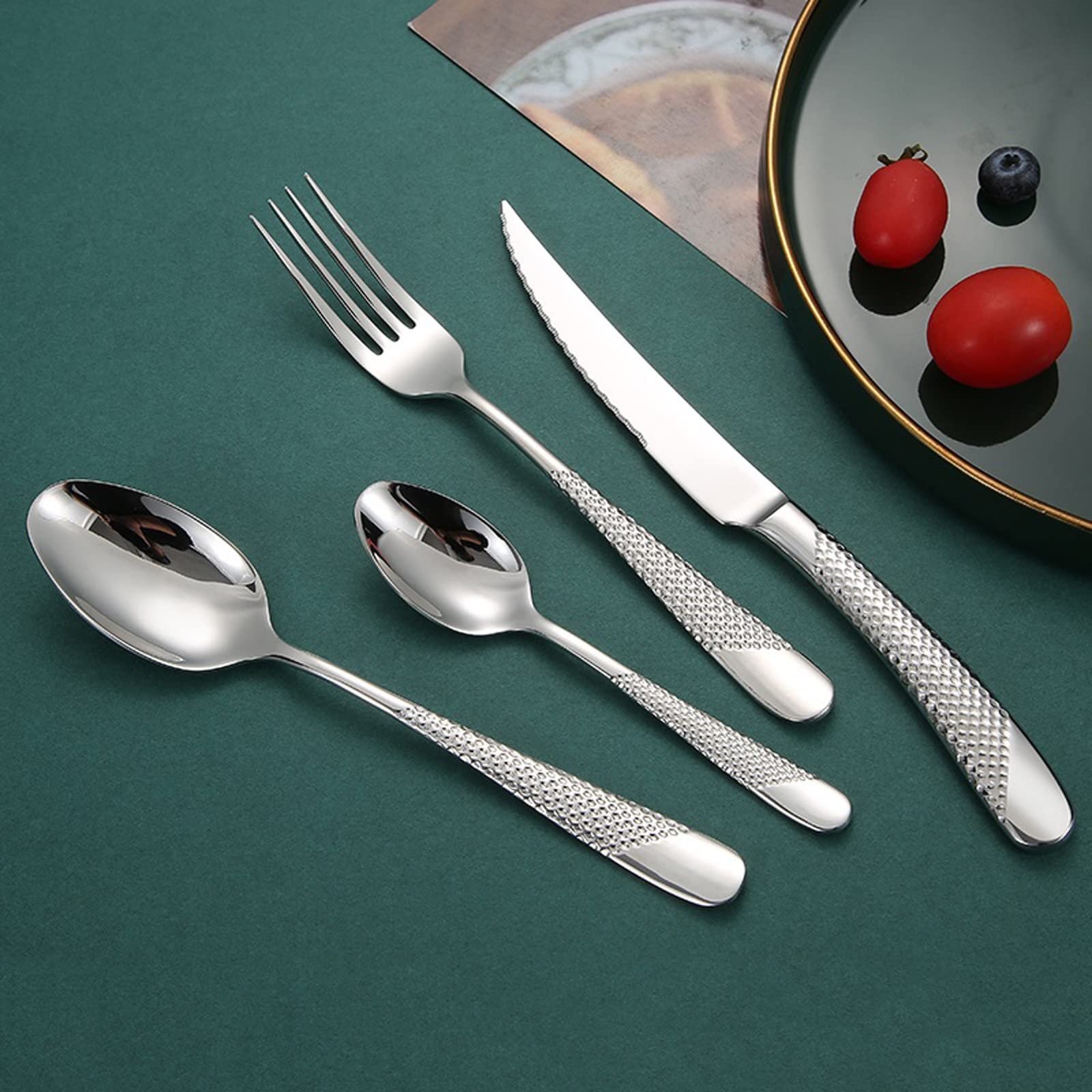 Home 6 Piece Stainless Steel Dinner Fork Flatware Set in Silver