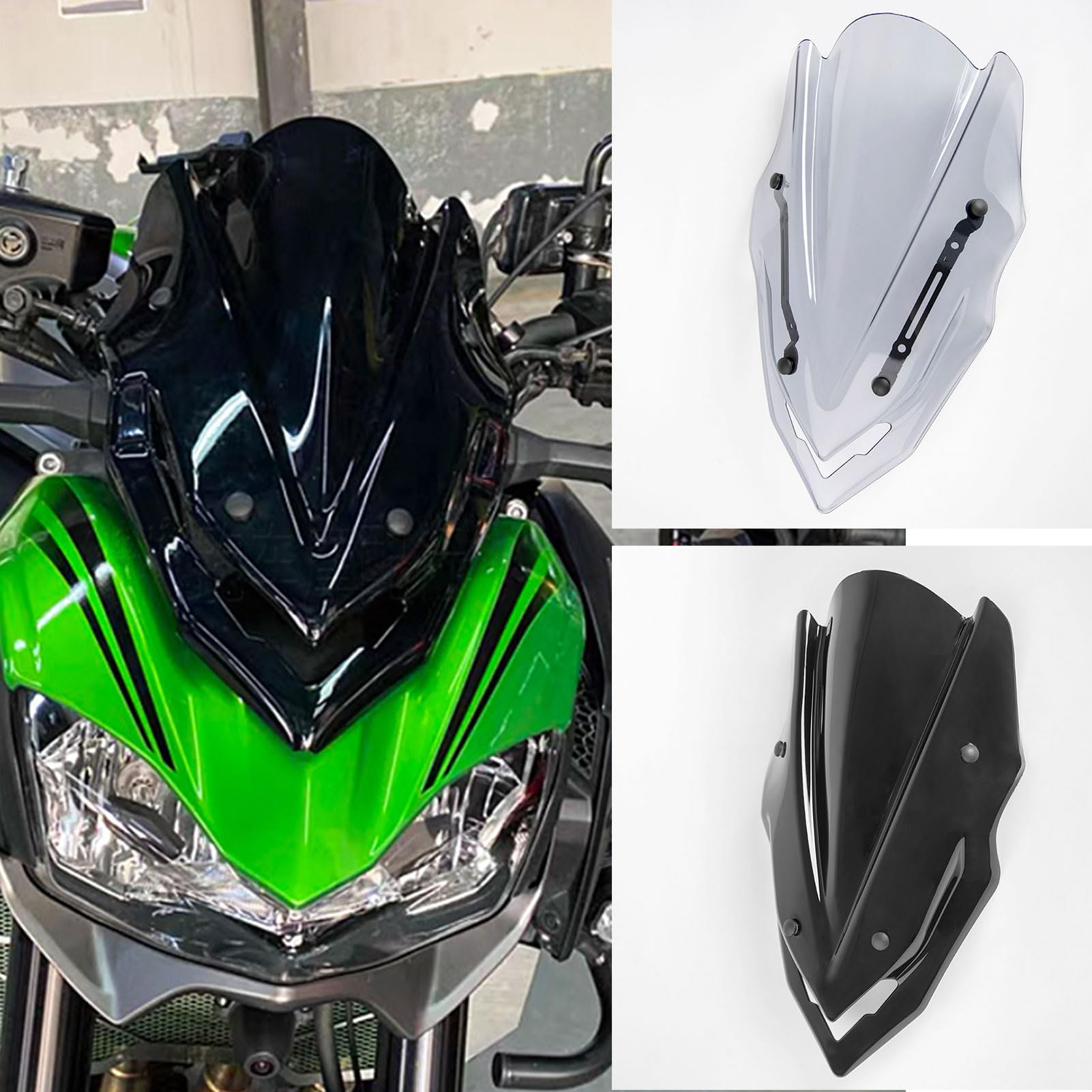 Pare-Brise pour Moto Z900 Z 900 2017 2018 2019 Bulle Touring Déflecteur (Noir)