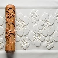 Vista 19 de MKM Pottery Tools Rodillos de mano grandes de madera para arcilla (BHR-01 Diagonal Basketweave)