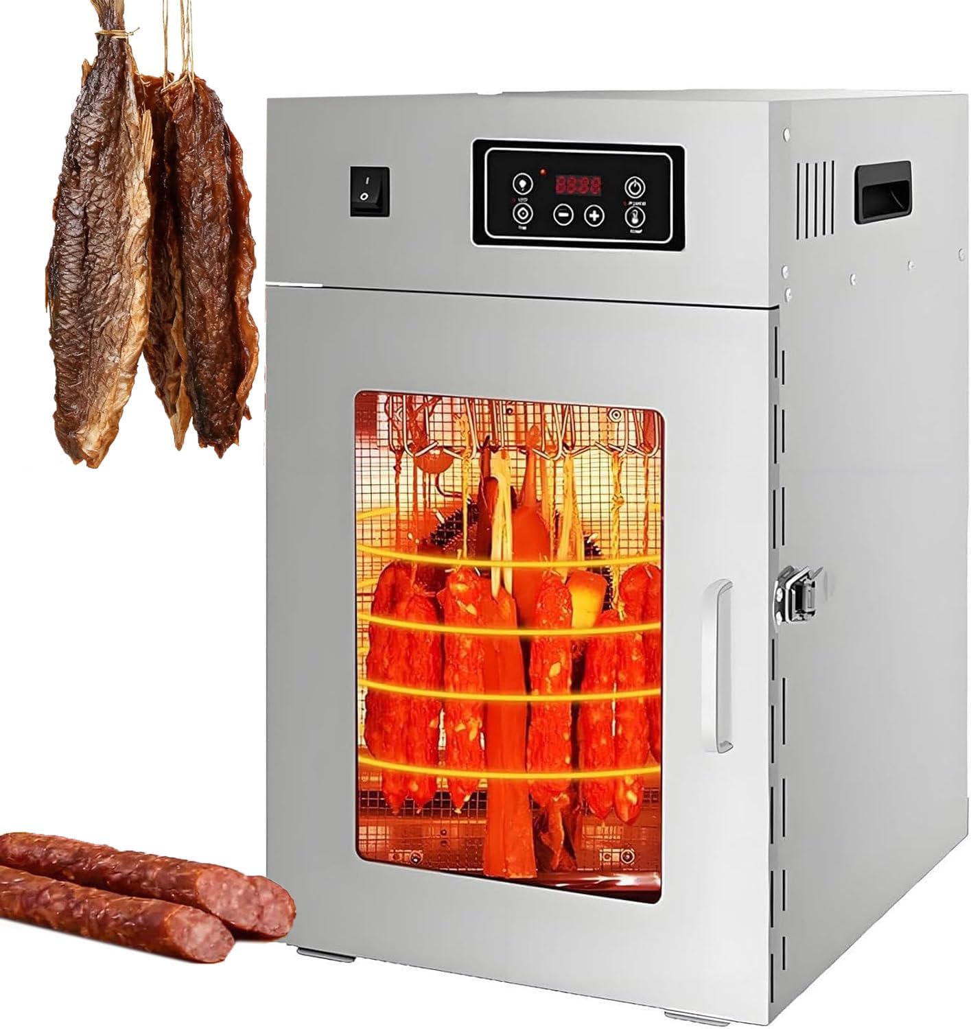 LjlXanthiper Commercial Large Capacity Food Dehydrators,Stainless Steel Biltong Box Drying Cabinet Dehydrator Machine,30-90°c Temperature,Dehydrator for Meat Beef Herb Fruit Vegetable Nut