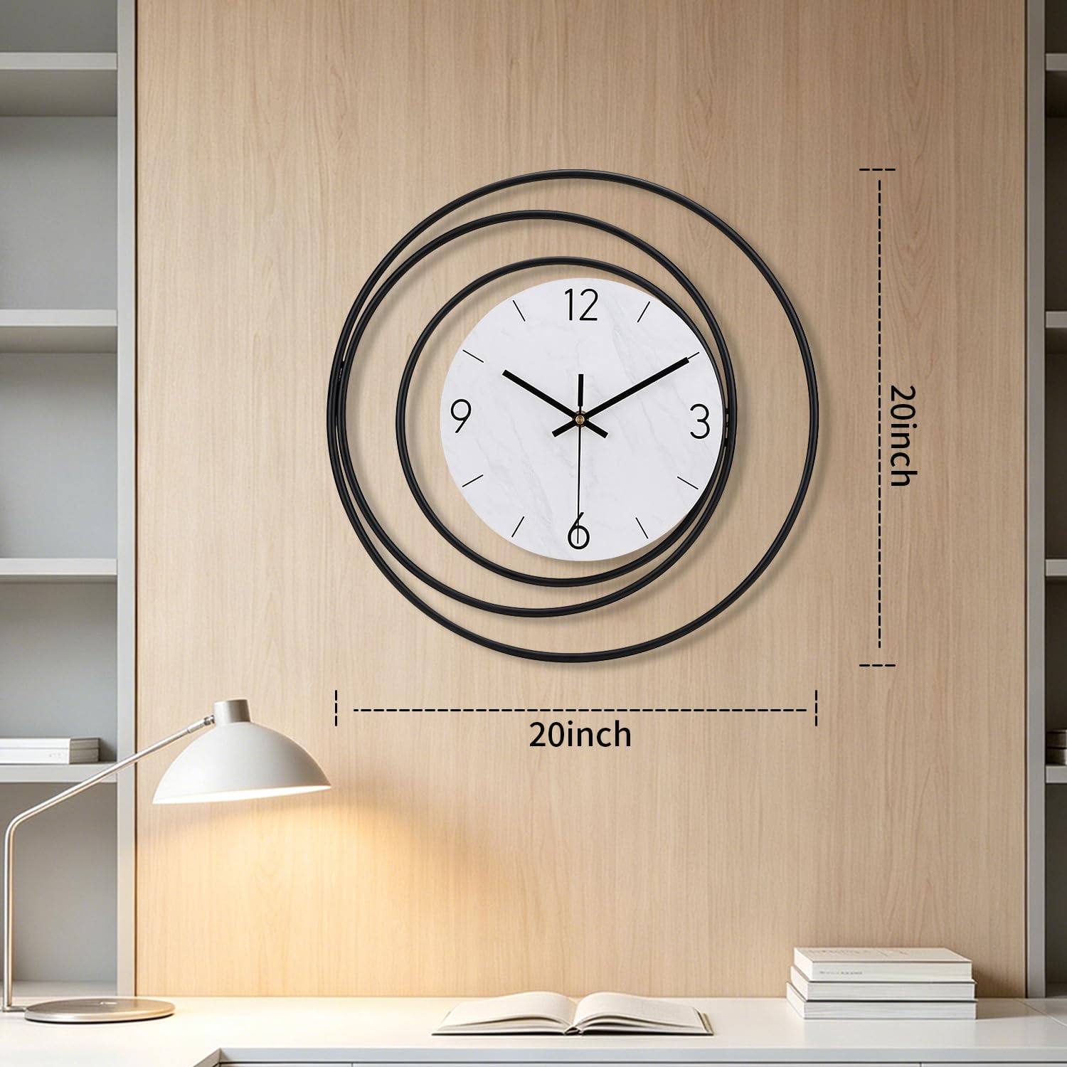 Dankeit Orologio da parete decorativo, silenzioso senza ticchettio, movimento al quarzo di qualità, funzionamento a batteria, grandi orologi da parete per soggiorno, cucina, casa, bagno, camera da