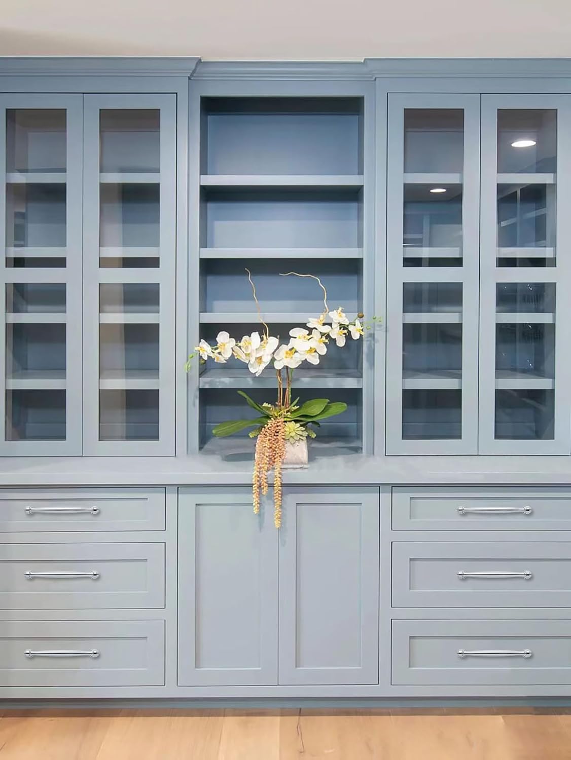 Solid Heavy-Duty 10 Pack 8 Inch Hole Center Vibrant Polished Chrome Cabinet pulls is Suitable for Kitchens cabinets vanities Bathroom cabinets