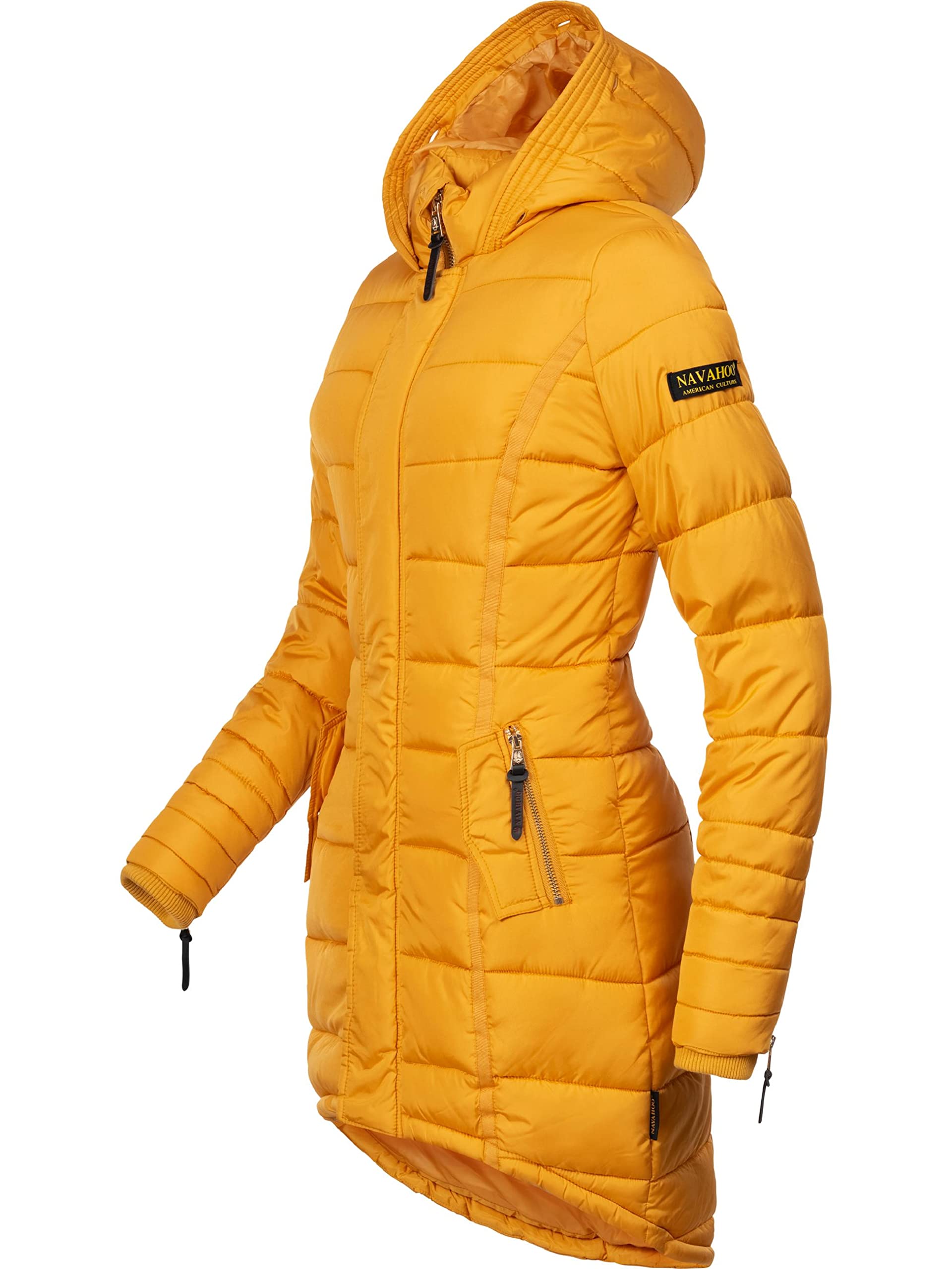 Navahoo Papaya Abrigo Guateado extralargo de Invierno para Mujer con Capucha de Pelo sintético 12 Colores XS-XXL