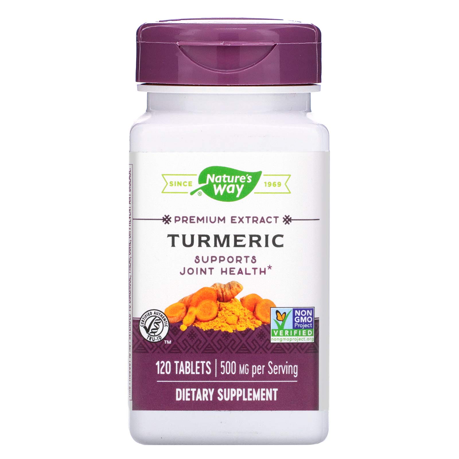 Turmeric, Premium Extract, Supports Joint Health*, Standardized to 95% Curcuminoids, 500 mg per Serving, Non-GMO Project Verified, 120 Tablets (Packaging May Vary)