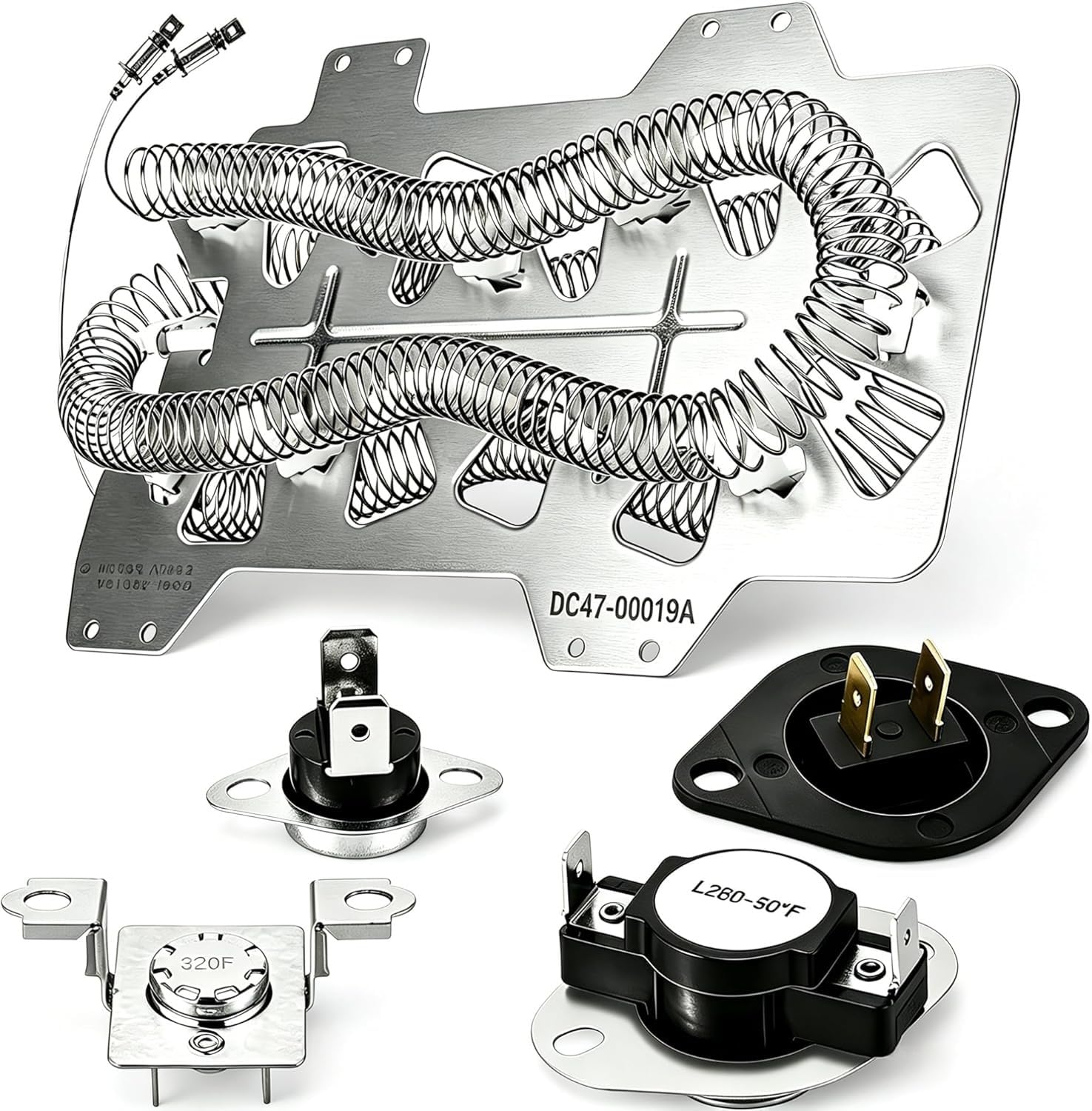 Photo 1 of [Upgraded] DC47-00019A Heating Element for SAMSUNG Dryer DV42H5000EW/A3 DV42H5200EP/A3 DV45H7000EW/A2 DV40J3000EW/A2 DVE50R5400V/A3 DV365ETBGWR/A3 DVE50R5200W/A3 DVE50M7450W/A3 DV210AEW/XAA