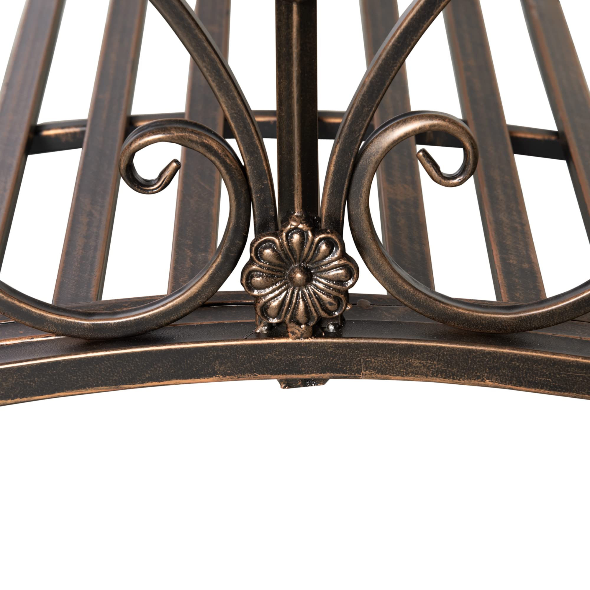 Outsunny Vintage-Gartenbrücke aus Metall, dekorative Brücke mit Blumenelementen, 99 x 68 x 53 cm, Bronze