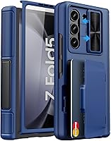 Vista 18 de Funda para Samsung Galaxy Z Fold 5 con tarjetero y cubierta para cámara deslizante, protector de pantalla integrado y protección de bisagra, funda