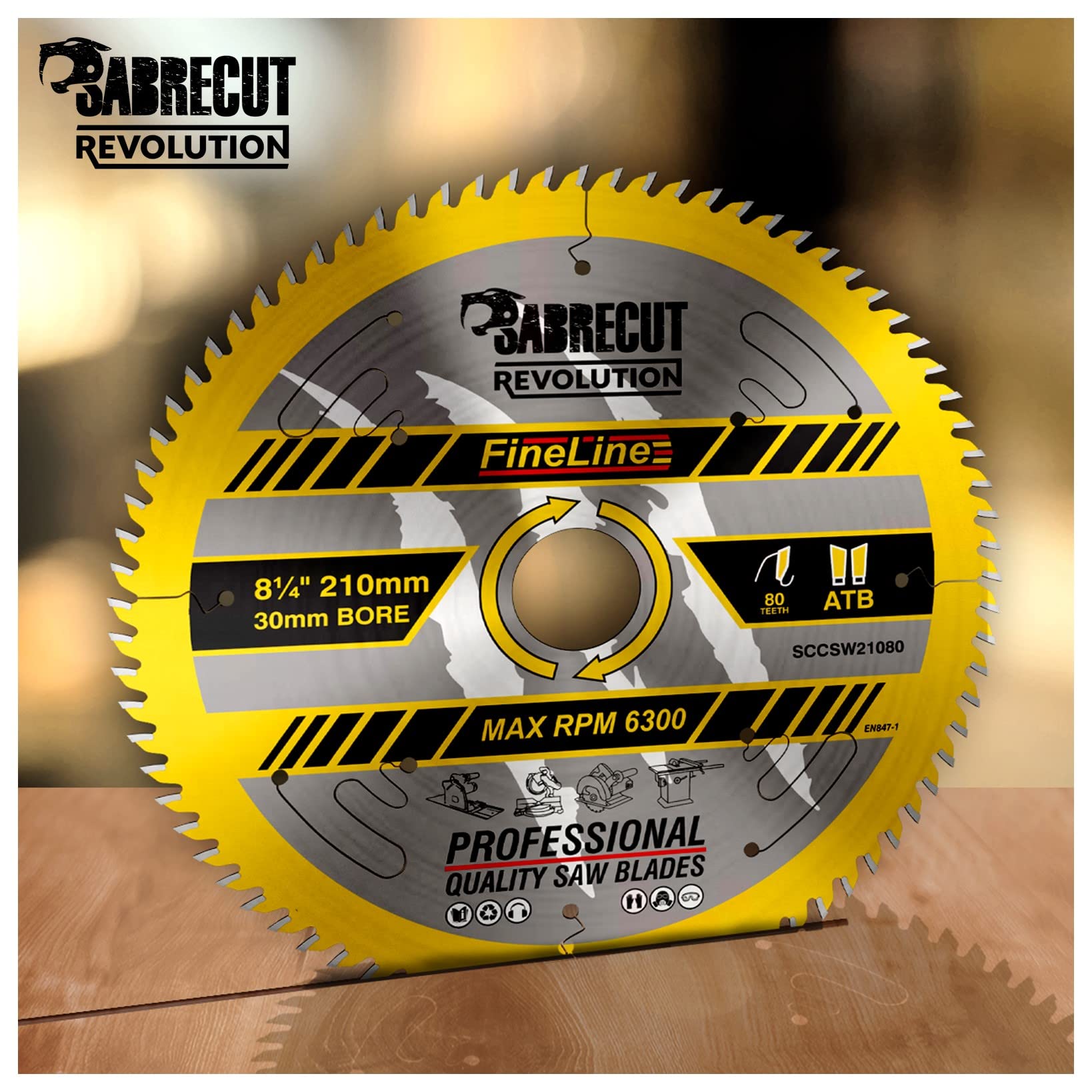 SabreCut 2pcs SCCSW210K1 210mm 40T 80T 30mm Eje Disco sierra circular TCT | Puntas de carburo alemanas ofrecen corte preciso, menos roturas y larga vida útil