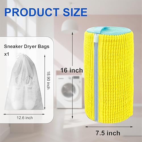 Miniatura 3 de Bolsa para lavadora de zapatos, paquete de 2 bolsas reutilizables para zapatos de lavandería con cremallera para tenis y zapatos de tenis, limpieza