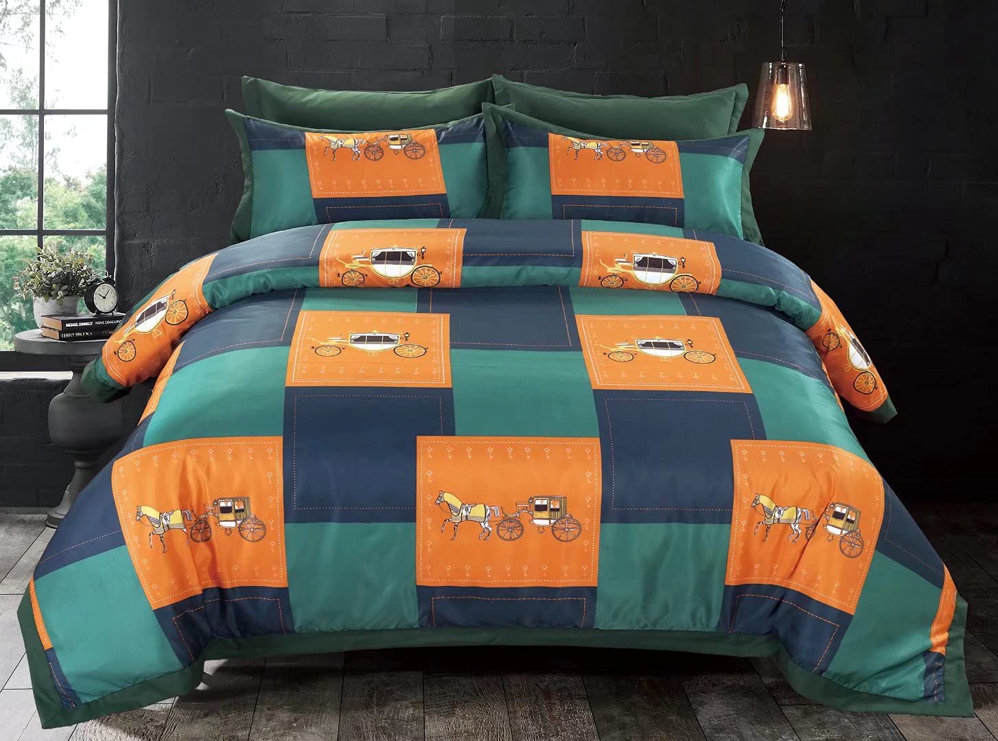 Fashion Tencel six piece suit King size Duvet cover 220x240 Fitted sheet