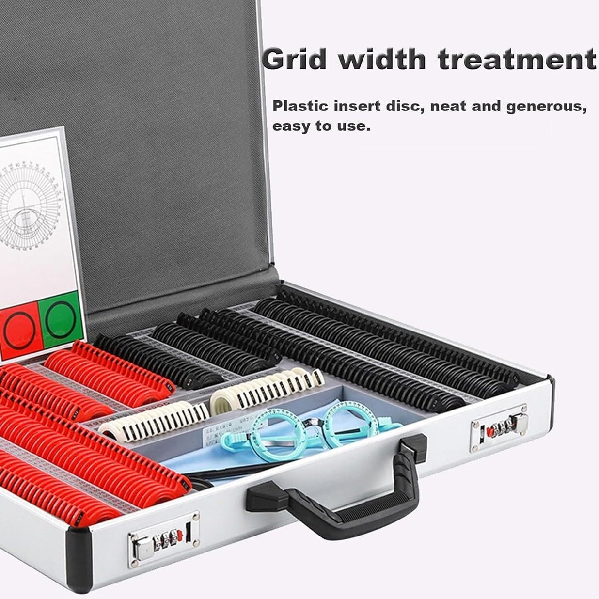 AWAYDD 266Pcs Optical Lens Optometry Rim Case Kit Set w/Optometry Test Trial Frame, Complete Optical Trial Lens Set with Aluminum Storage Box, Ophthalmic Trial Case Lenses, 20240710