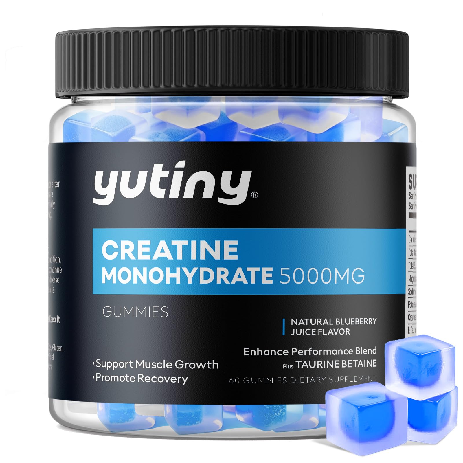Creatine Monohydrate Gummies 5000mg For Men & Women, Chewables Creatine Monohydrate For Muscle Strength Energy Boost Pre Workout Supplement120 Count Mixed Berries Flavour
