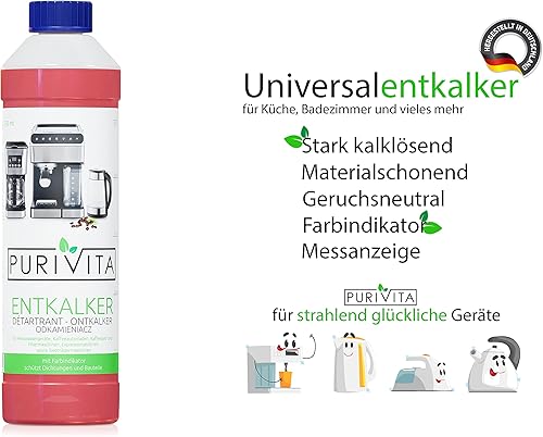 Miniatura 4 de kovdim Purivita - Líquido descalcificador 25.4 fl oz universal - cafeteras superautomáticas, 2 botellas