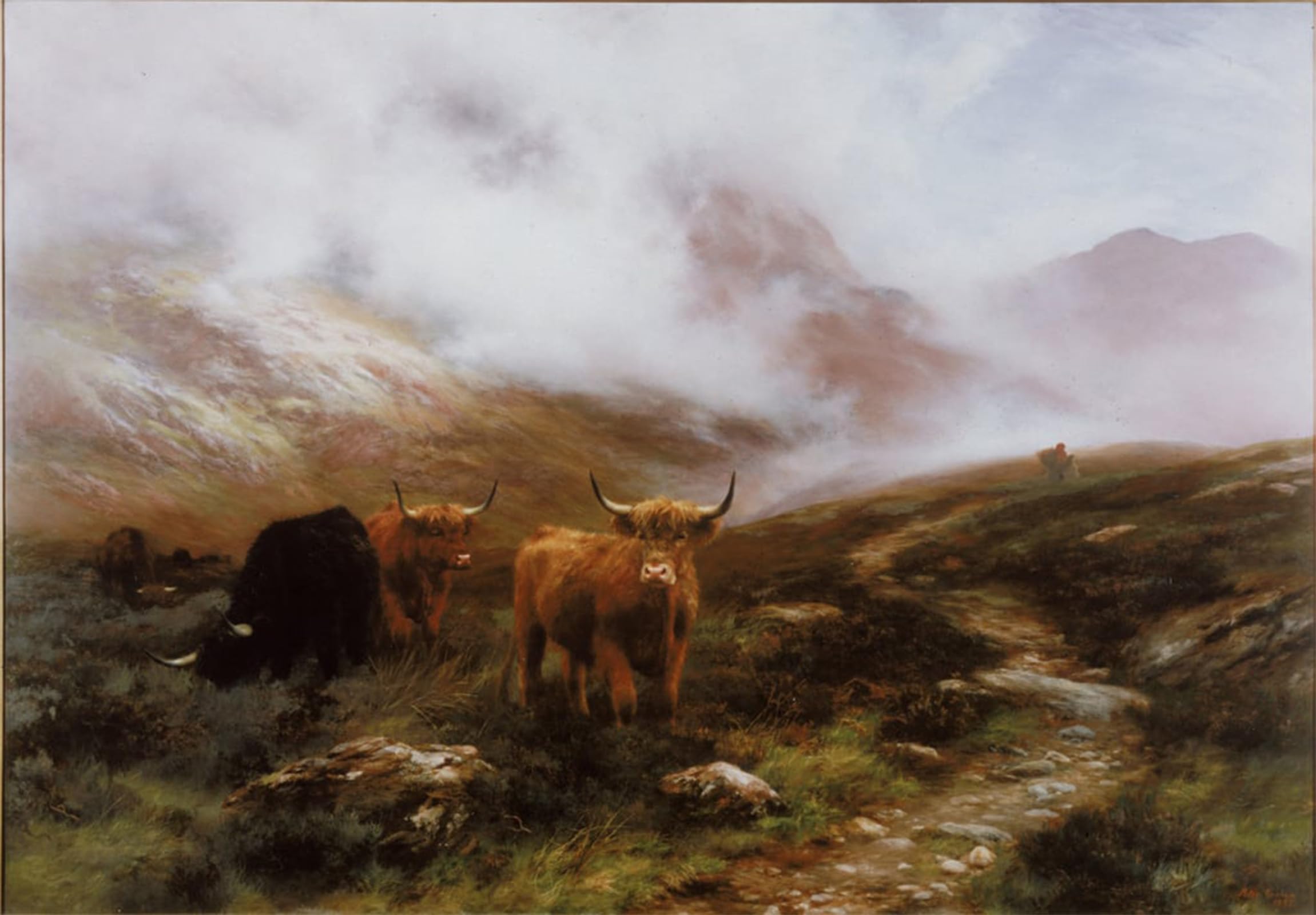 ARTXLXXBN Famous Painting Art Wall Decor Abstract Art Picture Landscape with Cattle by Peter Graham Animal Pictures for Home Decor 60x90cm