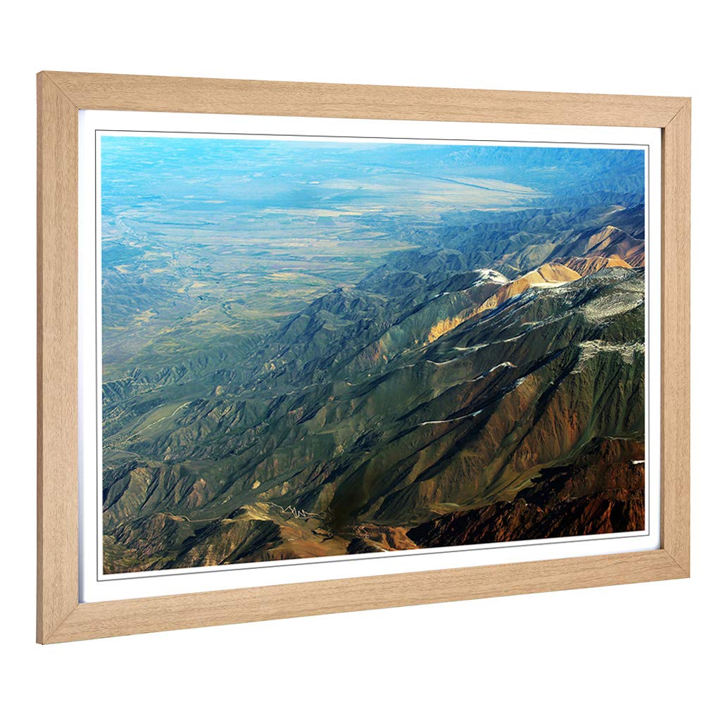 Big Box Art Framed Print of Landscape Andes Mountains Argentina Chile Design | Wall Art Picture | Home Decor for Kitchen, Living Room, Bedroom, Hallway, Oak, A2 / 24.5x18 Inch / 62x45cm