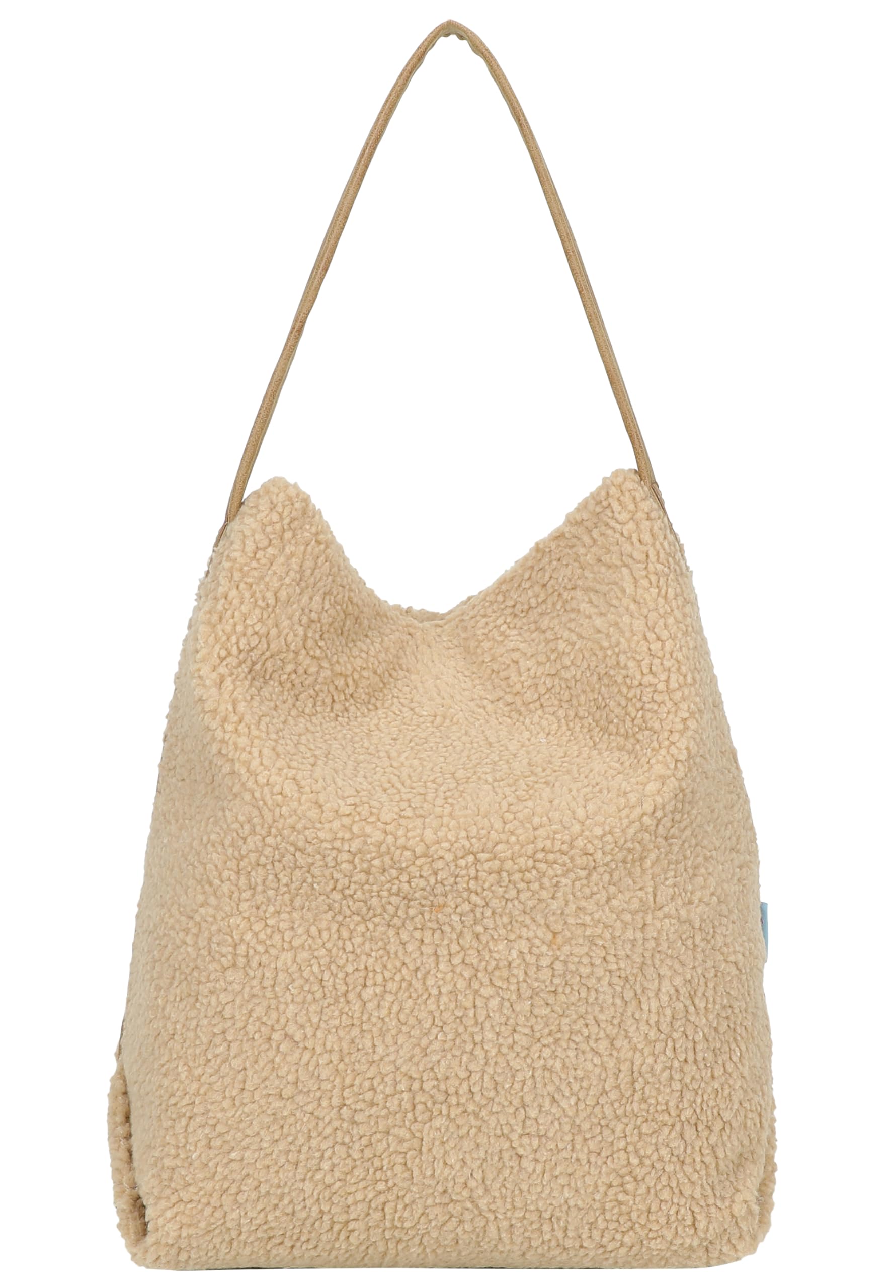 Fritzi Easy Hobo Limited Teddy Damen Schultertasche Hobo Freizeit Alltag Reißverschluss Polyester 30 x 14 x 37 cm, Beige